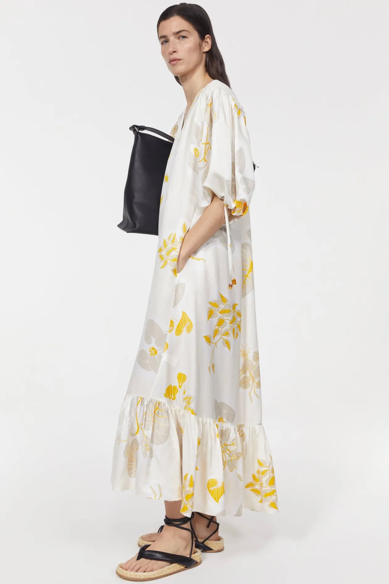 Dakota Leaf Hammered Dress Rodebjer